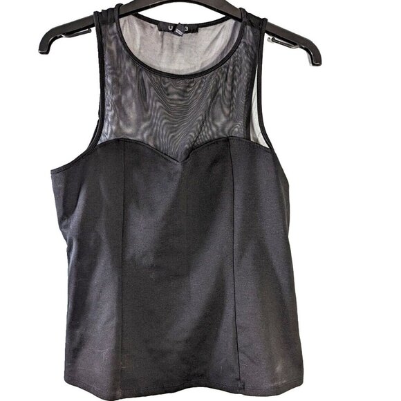 U 2 B Tops - U 2 B Woman’s Mesh Top Black Tank Camisole Top Large (L)
